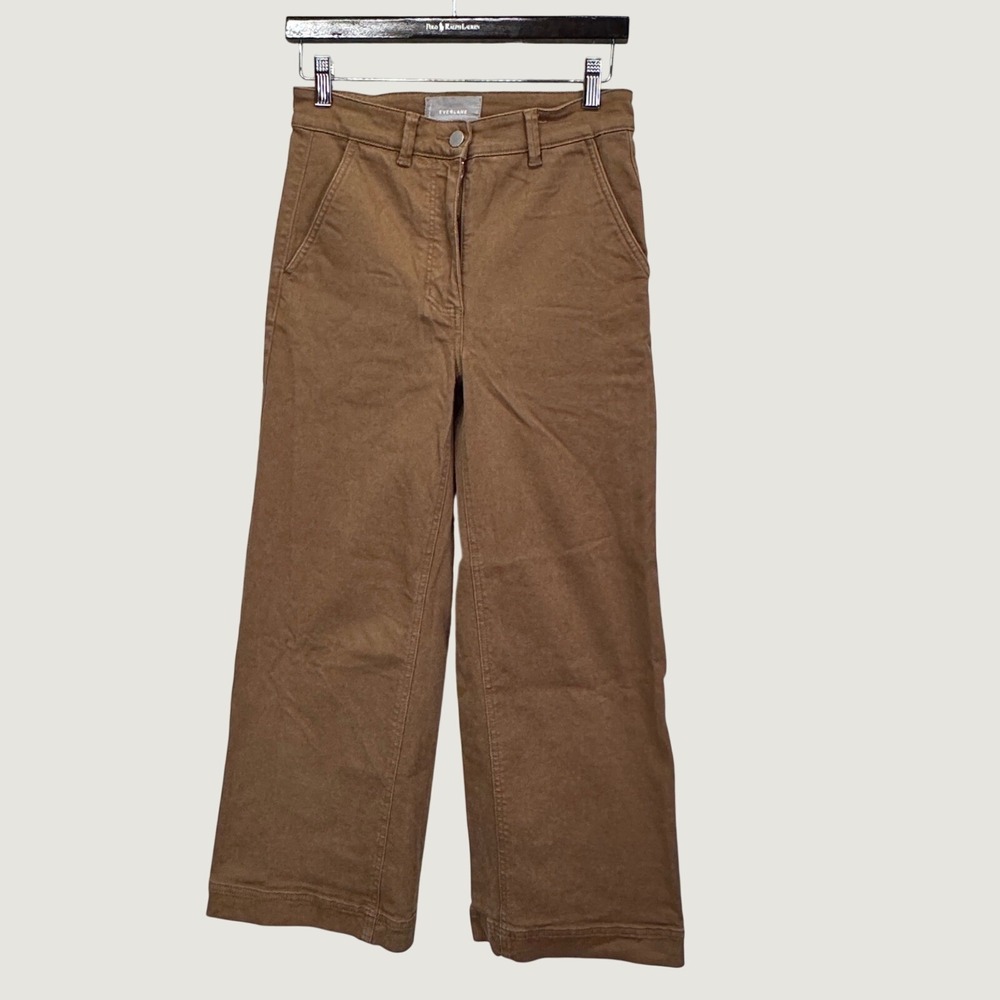 Everlane Cropped Wide Leg Pants 2 Brown Minimalist Workwear Earthcore Neutral